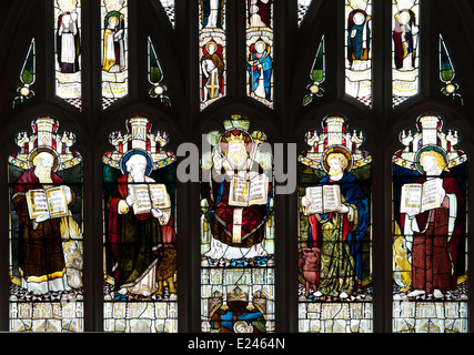 East Window, St. Andrew`s Church, Chesterton, Cambridge, UK Stock Photo